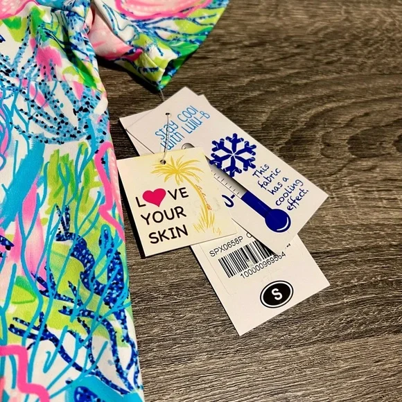 Lulu B UPF 50+ Cooling Top in Vibrant Tropical Print Size Small NWT new s resort - Picture 9 of 11